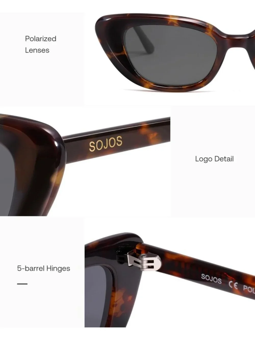 Chic Cat Eye Polarized Sunglasses for Women - Stylish Acetate Frame, UV